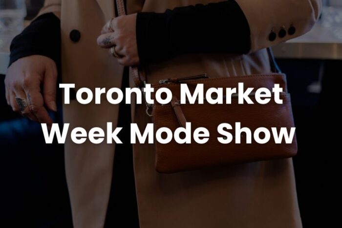 leather the trend handbag on a women with text